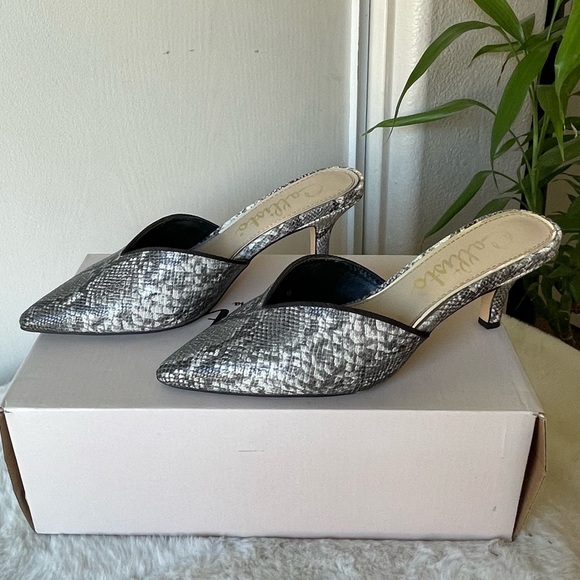 Callisto Essex Kitten Heel Pointed-Toe Mules - Picture 1 of 10